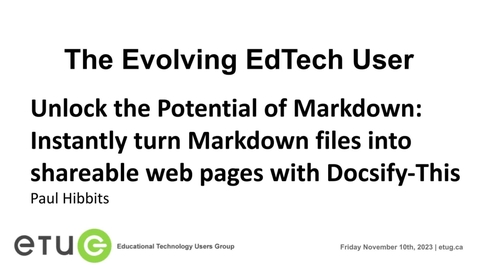 Thumbnail for entry Unlock the Potential of Markdown: Instantly turn Markdown files into shareable web pages with Docsify-This
