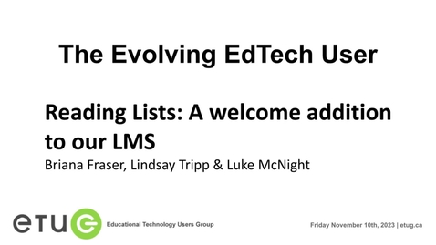 Thumbnail for entry Reading Lists: A welcome addition to our LMS