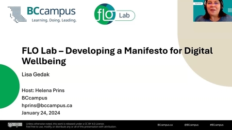 Thumbnail for entry FLO Lab: Developing a Manifesto for Digital Well-Being (Jan. 24, 2024)