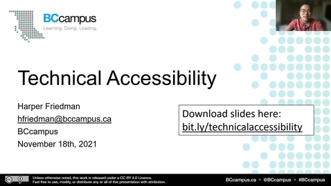Thumbnail for entry OER Production Series: Technical Accessibility in OER (Nov. 18, 2021)
