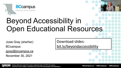 Thumbnail for entry OER Production Series: Beyond  Accessibility in OER (Nov. 30, 2021)