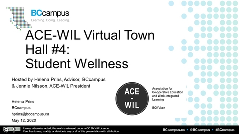 Thumbnail for entry ACE-WIL Town Hall #4 - Student Wellness