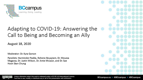 Thumbnail for entry Adapting to COVID-19: Answering the Call to Being and Becoming an Ally
