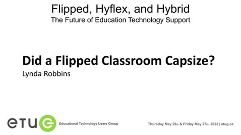 Thumbnail for entry 204. Did a Flipped Classroom Capsize?