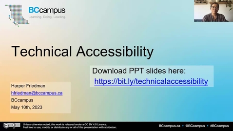 Thumbnail for entry OER Production Series: Technical Accessibility (May 10, 2023)