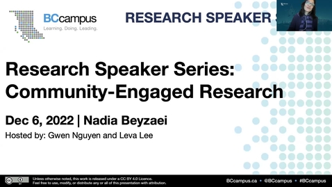 Thumbnail for entry Fall Research Speaker Series: Community-Engaged Research (Dec. 6, 2022)
