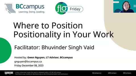 Thumbnail for entry FLO Friday: Where to Position Positionality in Your Work (Dec. 8, 2023)