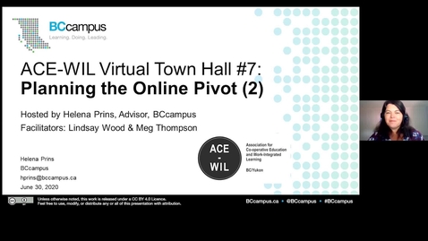 Thumbnail for entry ACE-WIL Virtual Town Hall #7: Planning the Online Pivot (Part 2)  (June 30, 2020)