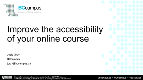 Thumbnail for entry Improve the accessibility of your online course