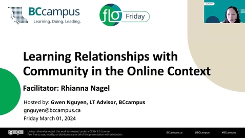 Thumbnail for entry FLO Friday: Learning Relationships with Community in the Online Context (Mar. 1, 2024)