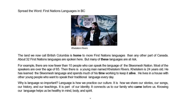 Thumbnail for the embedded element &quot;Spread the Word: First Nations Languages in BC Video&quot;