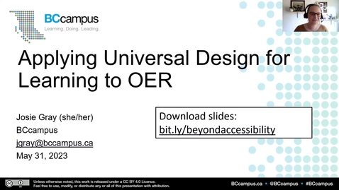 Thumbnail for entry OER Production Series: UDL and Open Educational Resources (May 31, 2023)