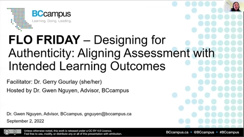 Thumbnail for entry FLO Friday: Designing for Authenticity — Aligning Assessment with Intended Learning Outcomes (Sep. 2, 2022)