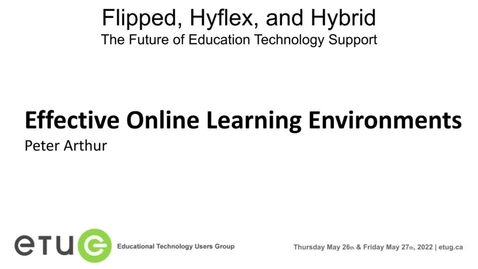 Thumbnail for entry 206. Effective Online Learning Environments