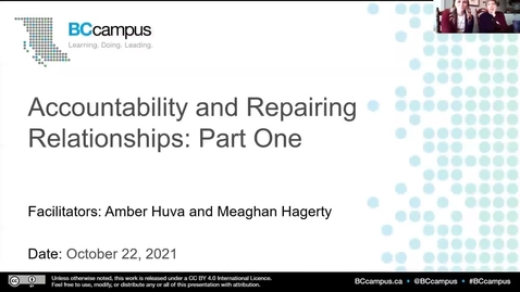 Thumbnail for entry Accountability and Repairing Relationships Workshop: Part One