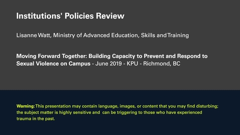 Thumbnail for entry Institutions' Policies Review