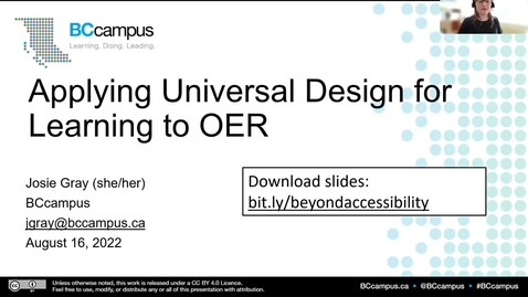 Thumbnail for entry OER Production Series: Applying Universal Design for Learning (UDL) to OER (August 16, 2022)