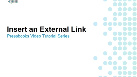 Thumbnail for entry How to Insert External Links