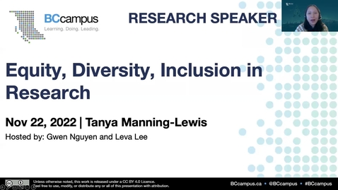 Thumbnail for entry Fall Research Speaker Series: Equity, Diversity, and Inclusion in Research (Nov. 22, 2022)