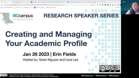 Thumbnail for entry Research Speaker Series: Creating and Managing Your Academic Profile (Jan. 26, 2023)