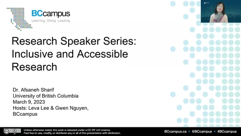 Thumbnail for entry Research Speaker Series: Inclusive and Accessible Research (March 9, 2023)