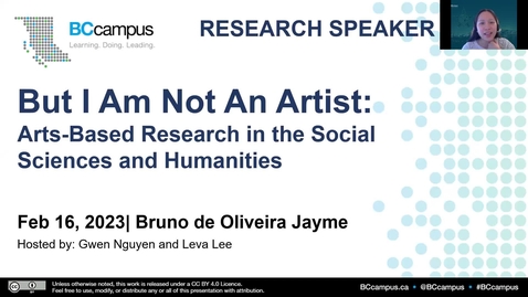 Thumbnail for entry Research Speaker Series: Arts-Based Research (Feb. 16, 2023)