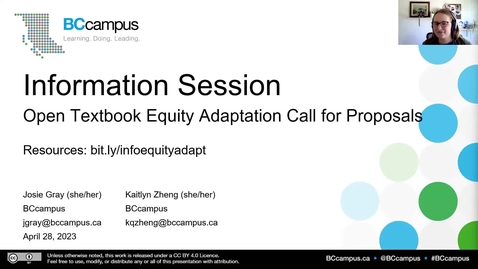 Thumbnail for entry Open Textbook Equity Adaptation Call for Proposals Information Session (April 28, 2023)