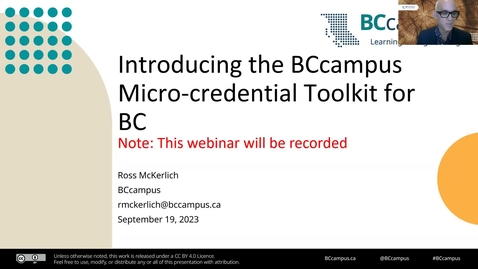 Thumbnail for entry Introducing the BCcampus Micro-credential Toolkit for B.C. (Sep. 19, 2023)